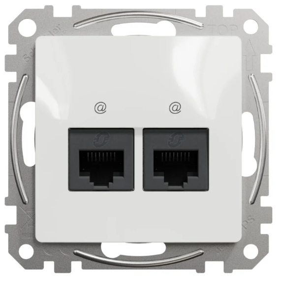 Розетка компьютерная двойная Schneider Sedna Design Белый (28437985) Розетка компьютерная двойная Schneider Sedna Design Белый (28437985)
