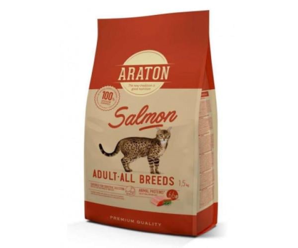 Корм сухой Araton Salmon All Breeds с лососем для кошек 1,5 кг