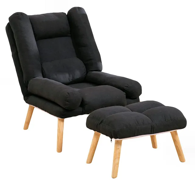 Кресло раскладное для отдыха Uszak Dior с подставкой для ног Черный - фото 5