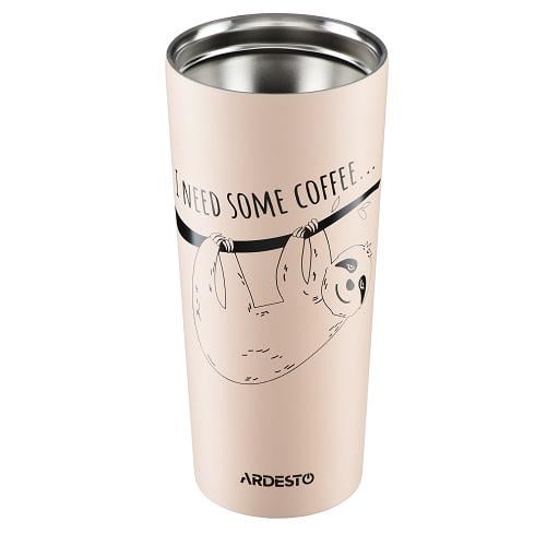 Термокухоль Ardesto Coffee Time Bradypus AR2645DBE 450 мл Бежевий - фото 3 Термокухоль Ardesto Coffee Time Bradypus AR2645DBE 450 мл Бежевий - фото 3