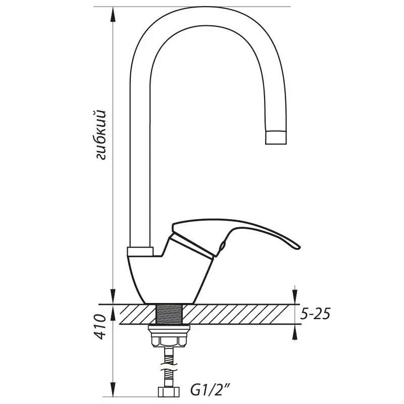 Змішувач для кухні з гнучким виливом Zerix YUB - фото 2 Змішувач для кухні з гнучким виливом Zerix YUB - фото 2