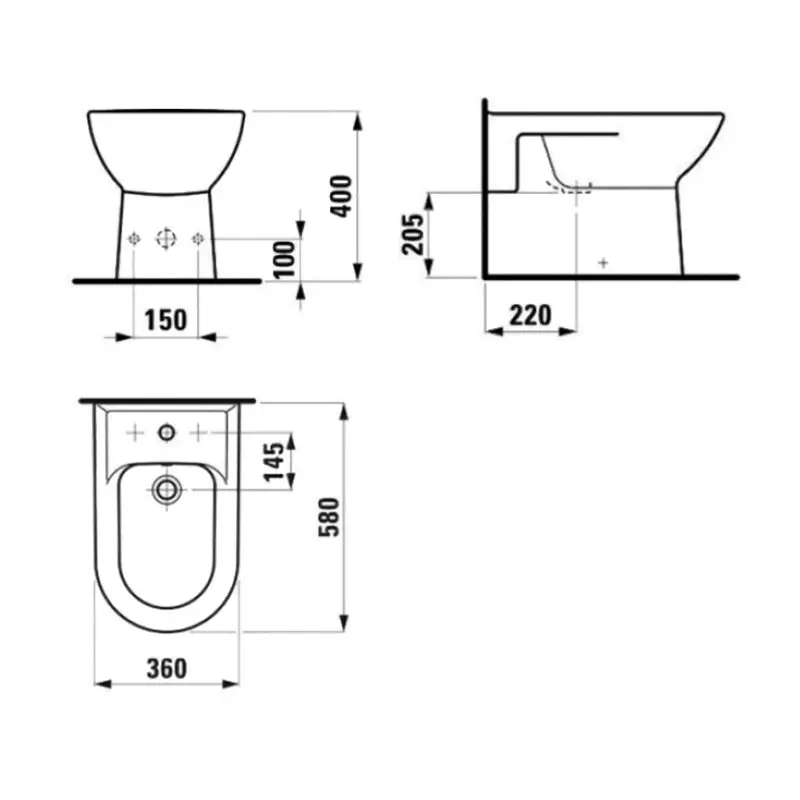 Біде підлогове Laufen PRO H8329510003041 580х360 округле мм Білий (ANT-6340) - фото 2 Біде підлогове Laufen PRO H8329510003041 580х360 округле мм Білий (ANT-6340) - фото 2