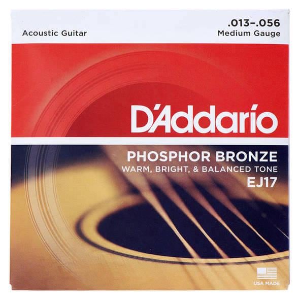 Струны DAddario EJ17 Phosphor Bronze 13-56 Medium (935)