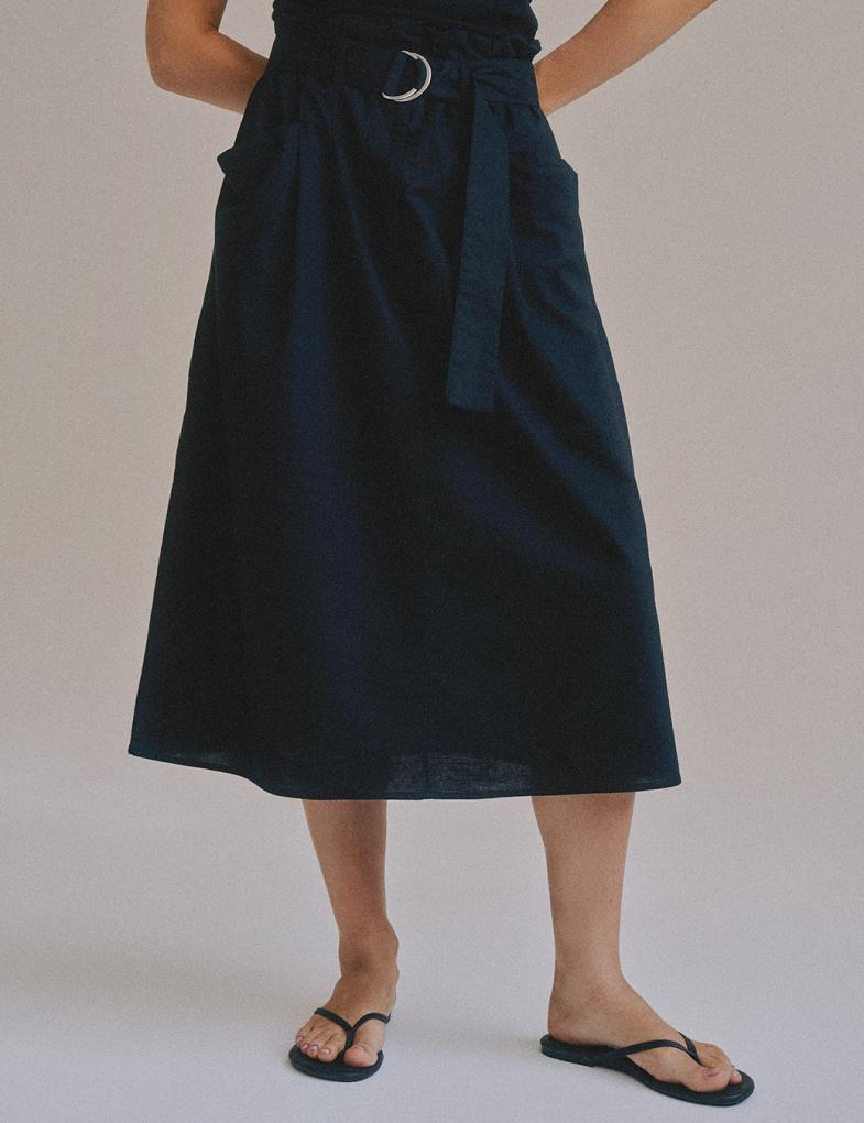 Юбка женская из льна и хлопка Diverse MAJDA XS Черный (5902598992376) - фото 3