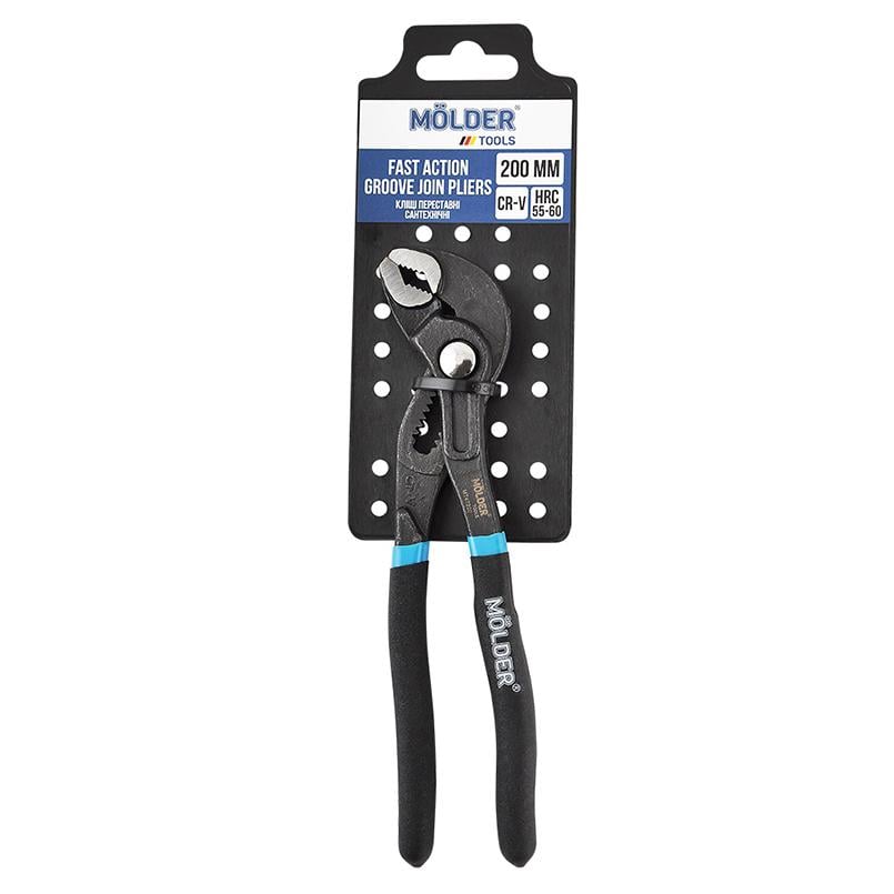 Клещи Molder переставные сантехнические Cr-V 200мм, макс.диаметр 34мм MT47220