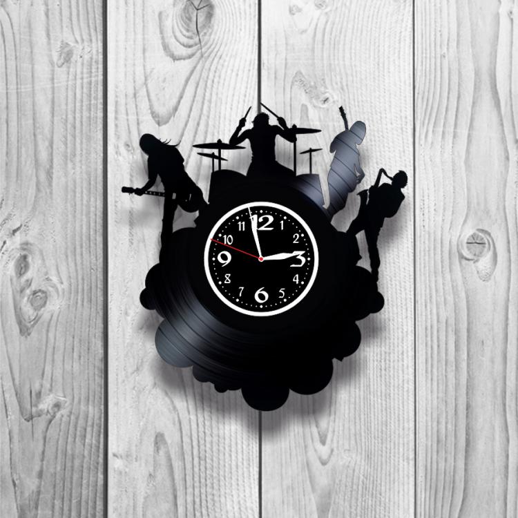 Часы настенные Музыкальный стиль 0111 из виниловой пластинки