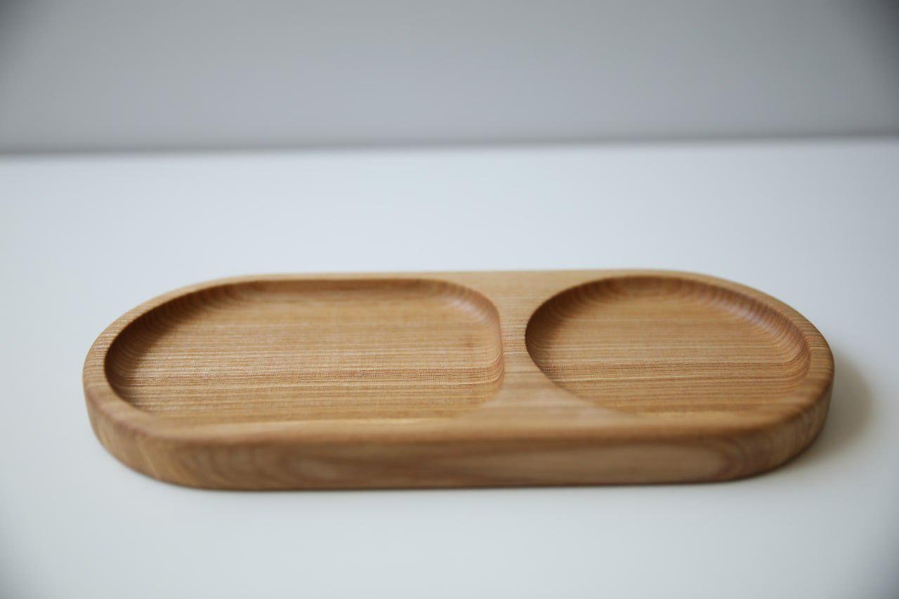 Подставка под кофейную чашку Эллипс двухсекционная Ясень (WDB-41.1)