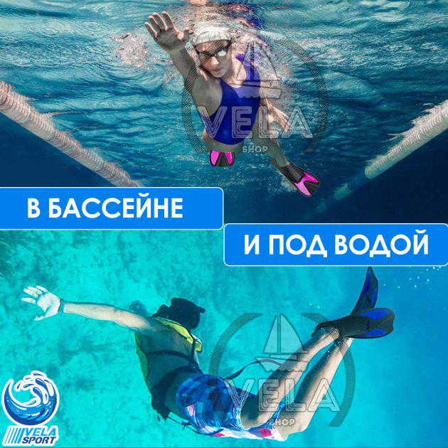 Ласты спортивные VelaSport Starfish S (38/39) с закрытой пяткой Синий (00414) - фото 6