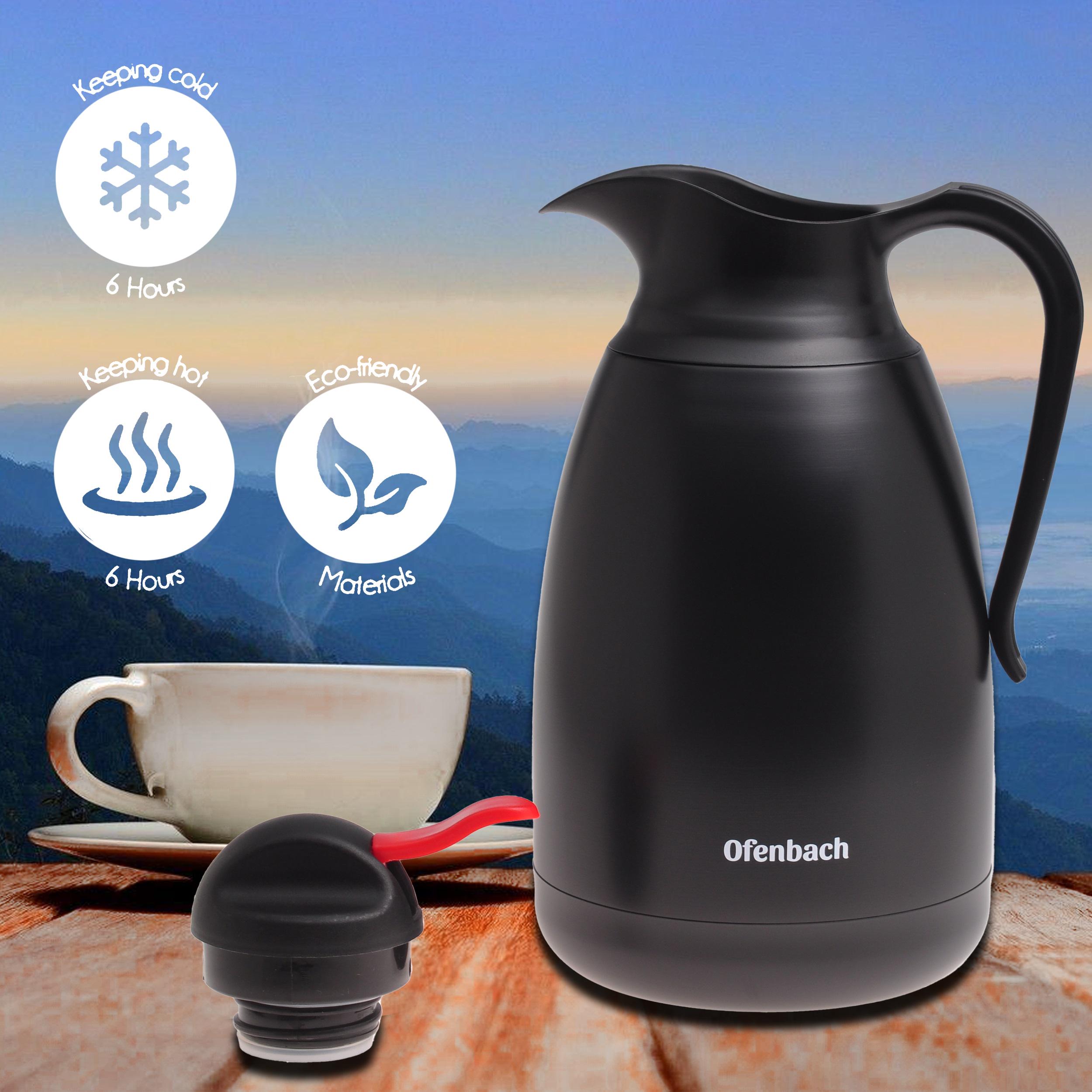 Термос конференционный с пластиковой крышкой и ручкой Ofenbach КМ-101332 из нержавеющей стали 1500 мл Черный (150-84-101332) - фото 6