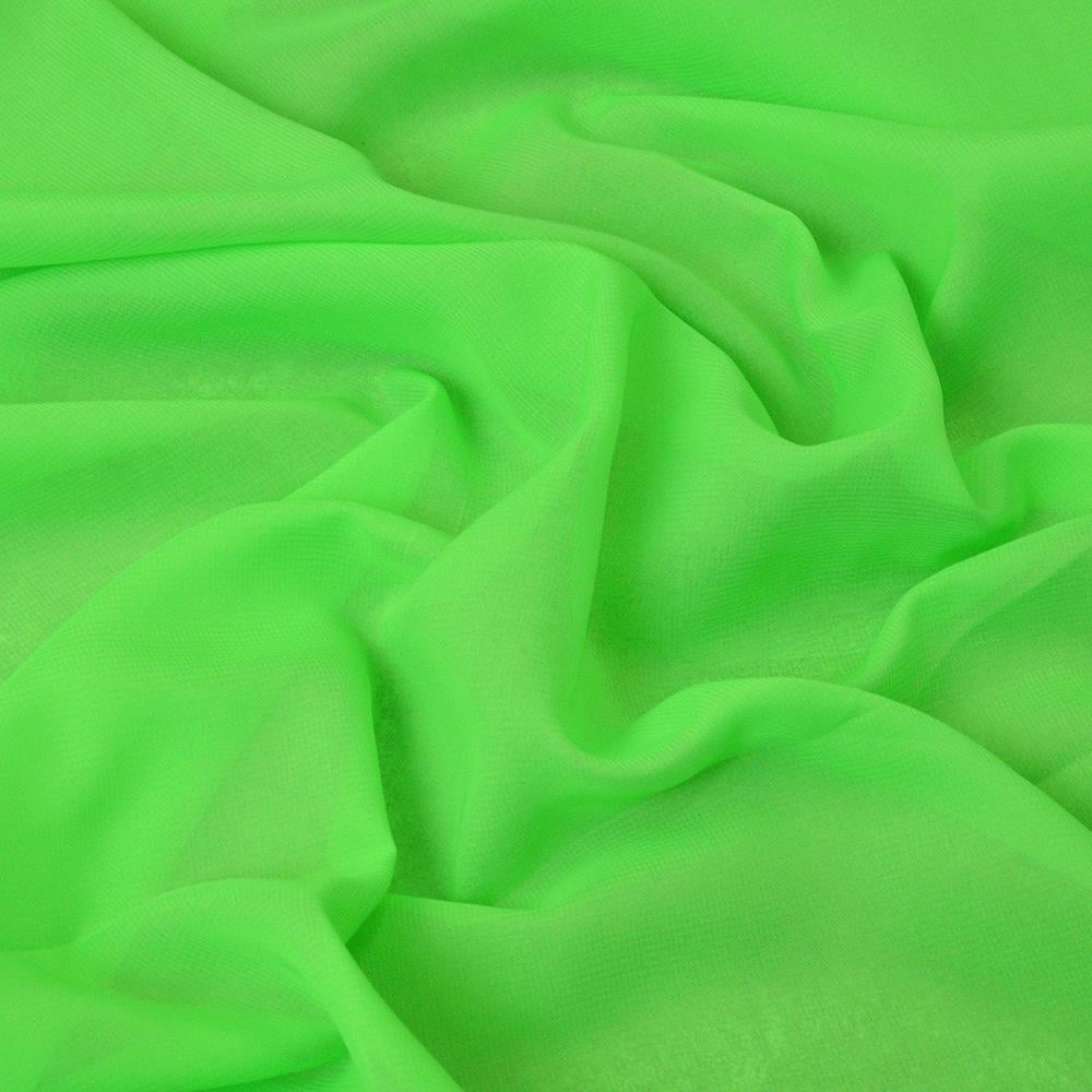 Ткань шифон Мульти Ярко-салатовый (16307)