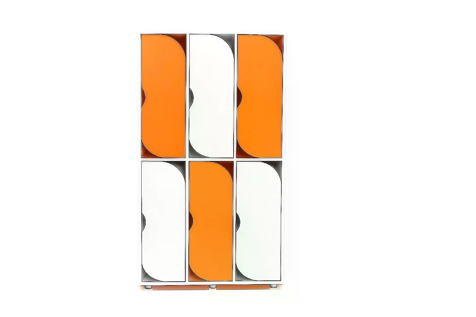 Шкаф 6-секций DS-54 Белый/Оранжевый