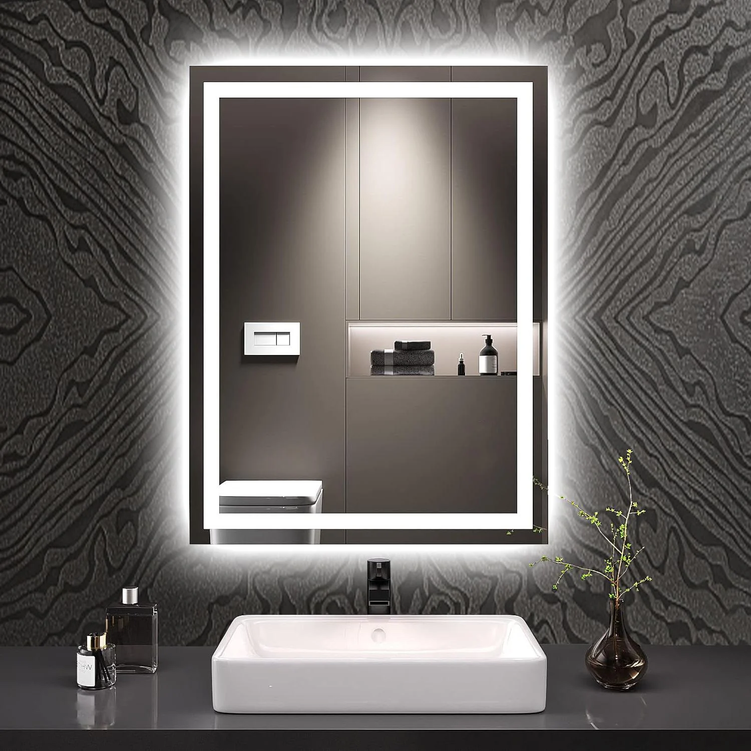 Зеркало EcoLine60 с фронтально-фоновой подсветкой каркас алюминий 500х700 мм (1120245070)