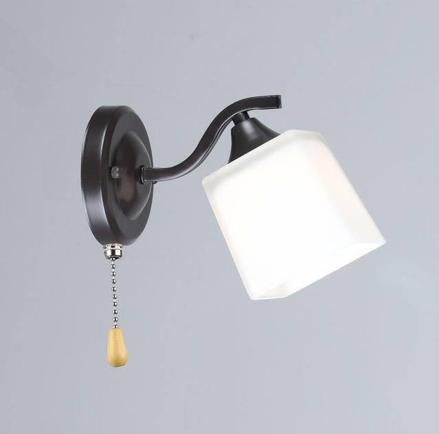 Бра настінне Valeso зі скляним плафоном Е27 IP20 B N1435/1W 60W Чорний (28685746)