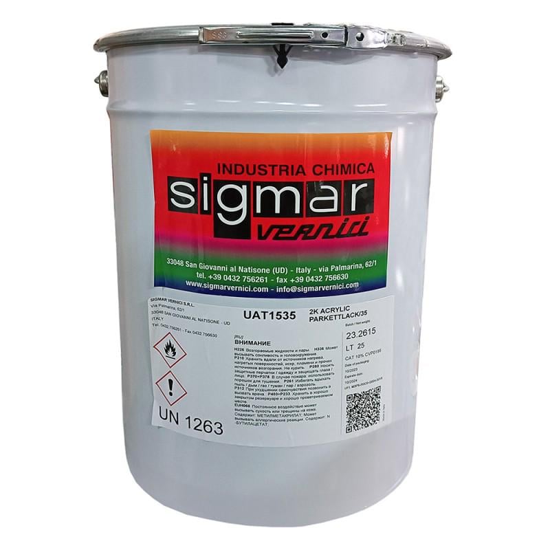 Лак поліакриловий SIGMAR VERNICI напівматовий для паркету UAT 1535 25 л