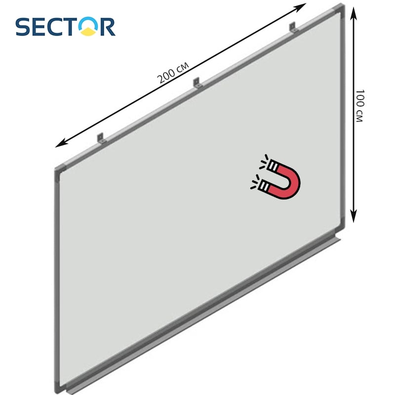 Доска магнитно-маркерная SECTOR М2010 сухостираемая 200х100 см (28690187) - фото 3