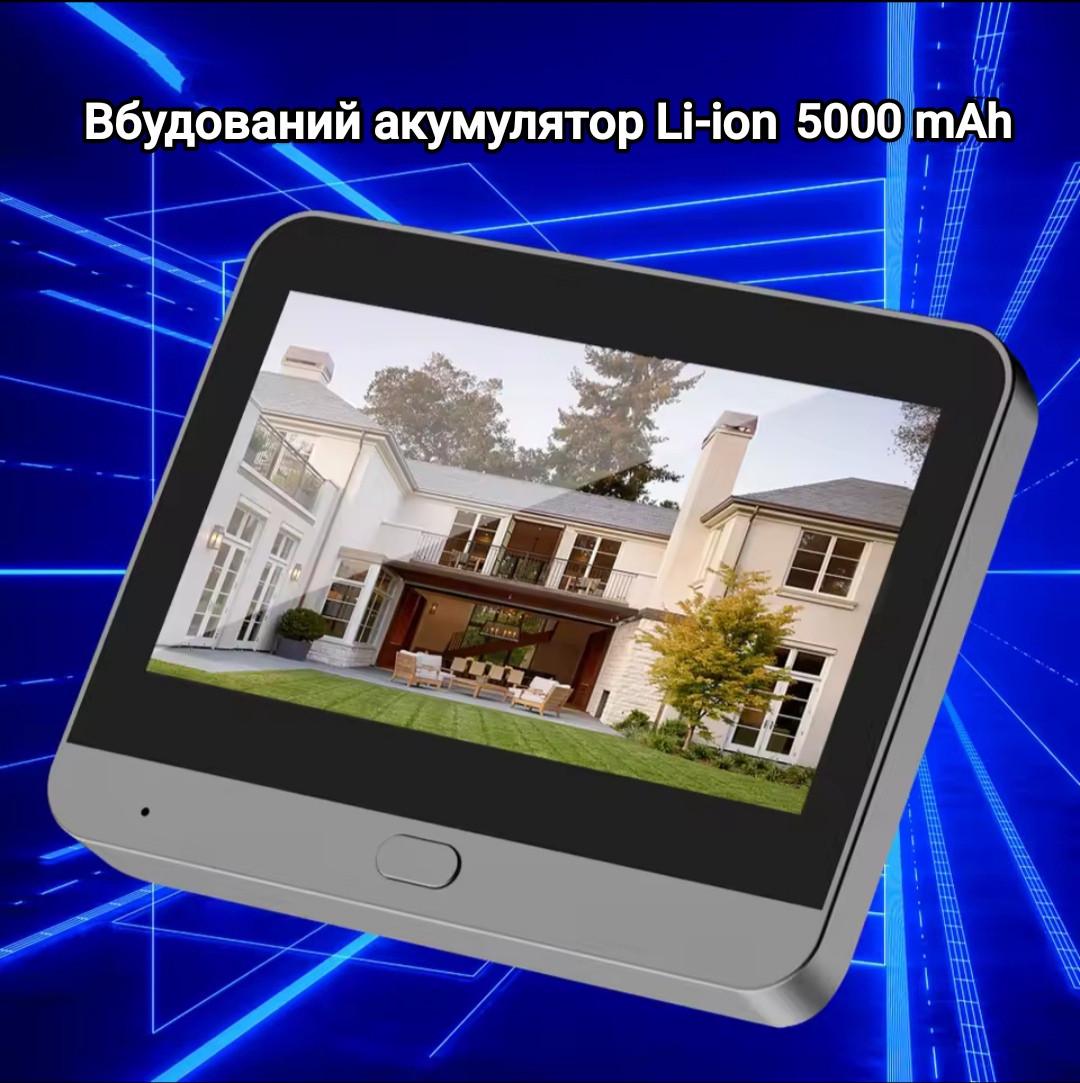 Відеодомофон бездротовий Tuya Smart Life Wi-Fi 4,3" 5000 mAh з датчиком руху (2540110079) - фото 6