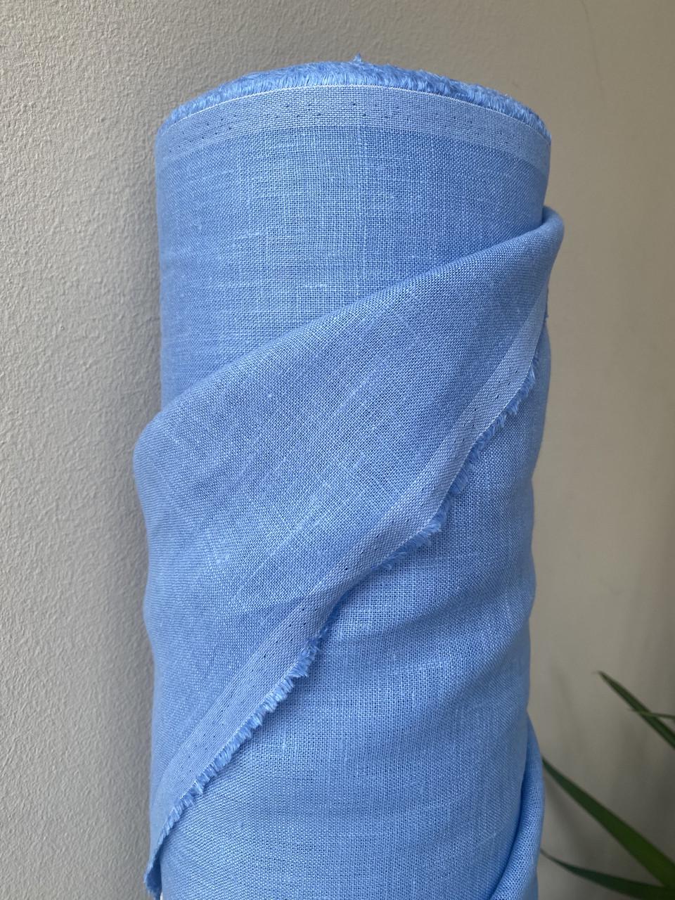 Ткань костюмная LINEN PLUS 100% лен 150 см 757 Голубой - фото 1 Ткань костюмная LINEN PLUS 100% лен 150 см 757 Голубой - фото 1