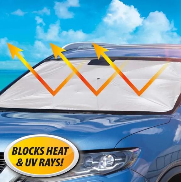 Парасолька автомобільна світловідбивна для захисту від сонця 130х35 см - фото 4 Парасолька автомобільна світловідбивна для захисту від сонця 130х35 см - фото 4