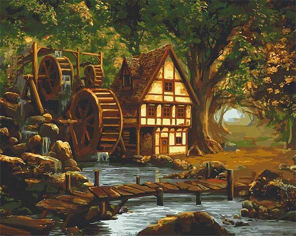 Картина по номерам ART CRAFT Мельница в заколдованном лесу 10551-AC 40x50 см (RLT20464)