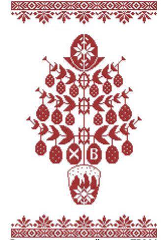 Схема на габардине пасхальное полотенце для вышивки бисером и нитками (ТР811)