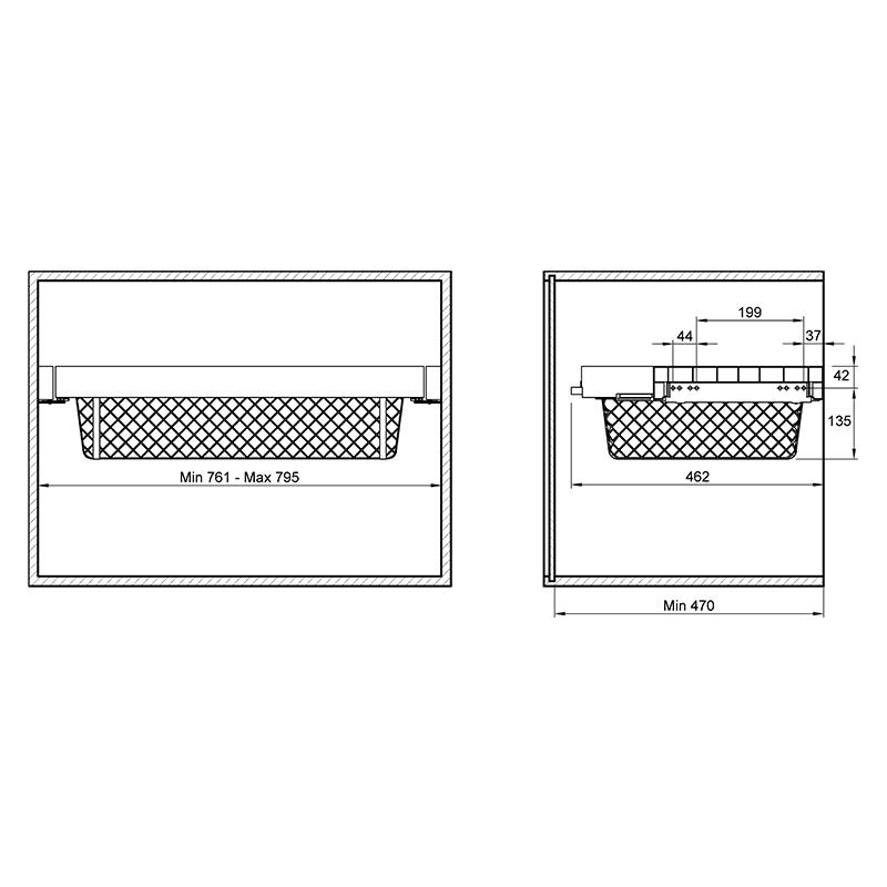 Кошик для одягу Muller металева сітка 800/761/795 мм Онікс (4412) - фото 9 Кошик для одягу Muller металева сітка 800/761/795 мм Онікс (4412) - фото 9