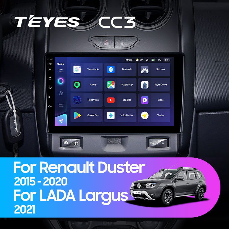 Автомагнитола штатная Teyes для Renault Duster 2020-2020 для LADA Lar Android CC3 3+32G Wi-Fi/4G (1488369597) - фото 3