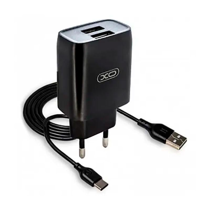 Зарядний пристрій Xo L57 2.4A/2USB Type-C Black (61115-0616)