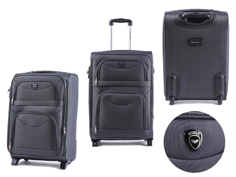 Валіза текстильна Wings 6802 M на 2 колесах Сірий (CETKNWI6802MS2SER) - фото 4