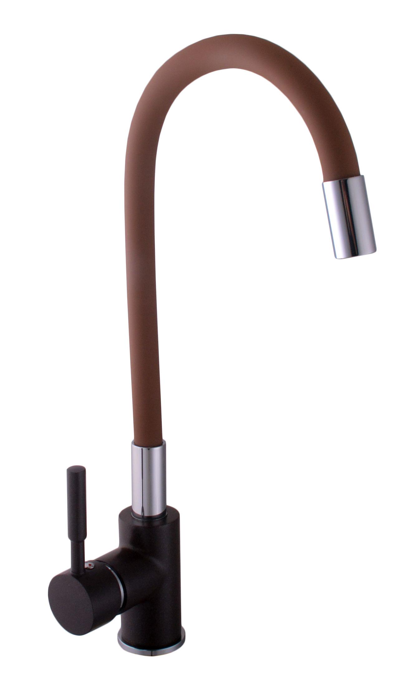 Смеситель для кухни Globus Lux LAZER GLLR-0203SBR-6-Marone с гибким изливом Коричневый (108333)