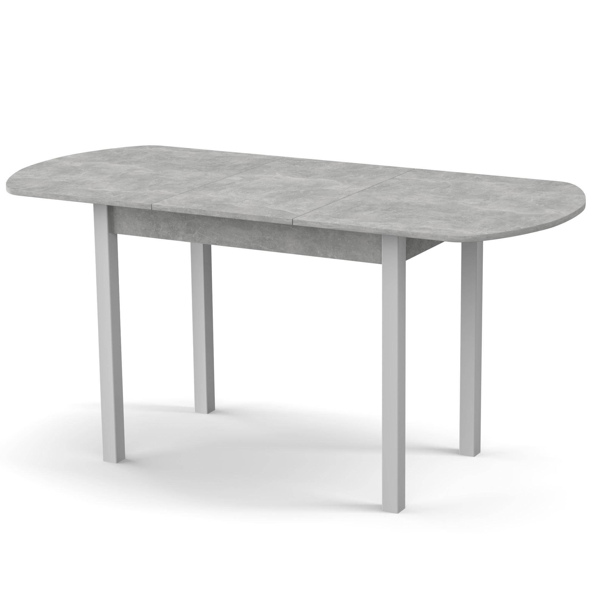 Стіл обідній розсувний Неман МОДЕРН Бетон/Білий (2824837)