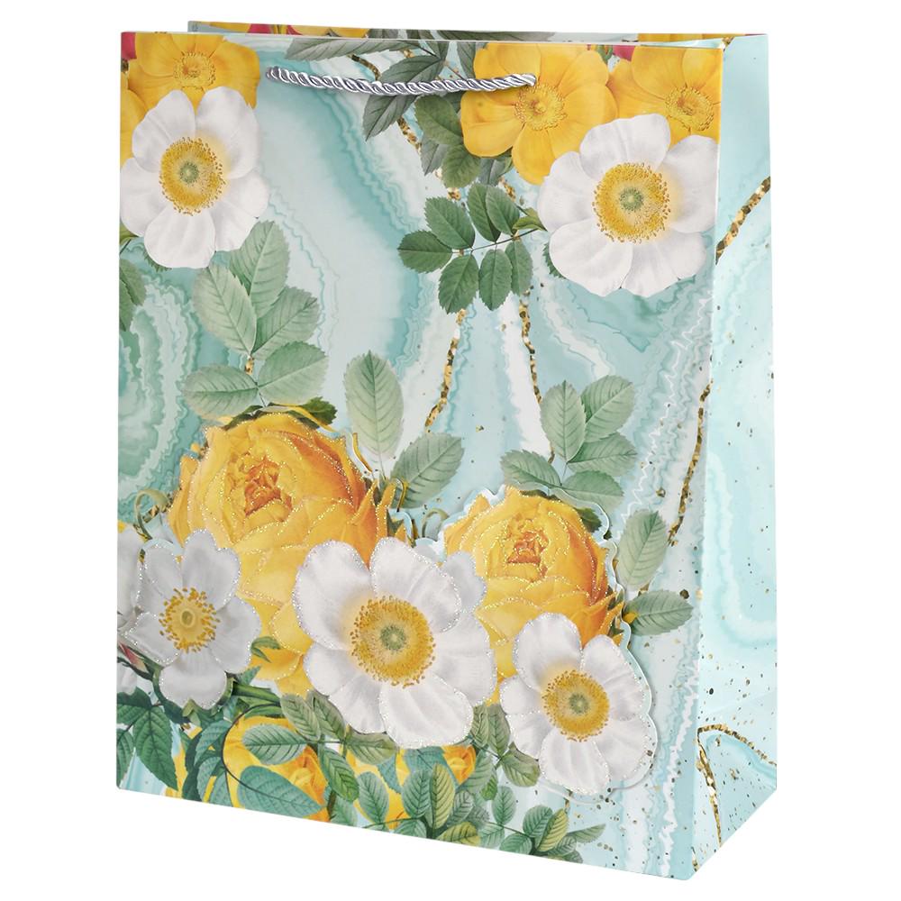 Подарочный пакет Flowers 3D R34427-L 31х40х12 см Мятный (31022357)