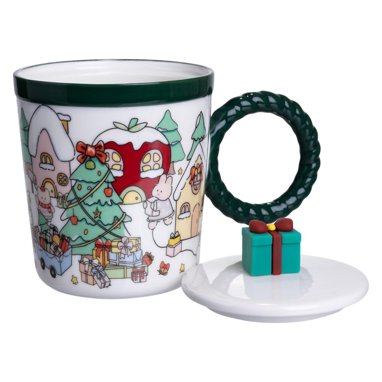 Чашка порцелянова Подарунок з кришкою 400 мл (FM-CS-36C) - фото 2 Чашка порцелянова Подарунок з кришкою 400 мл (FM-CS-36C) - фото 2