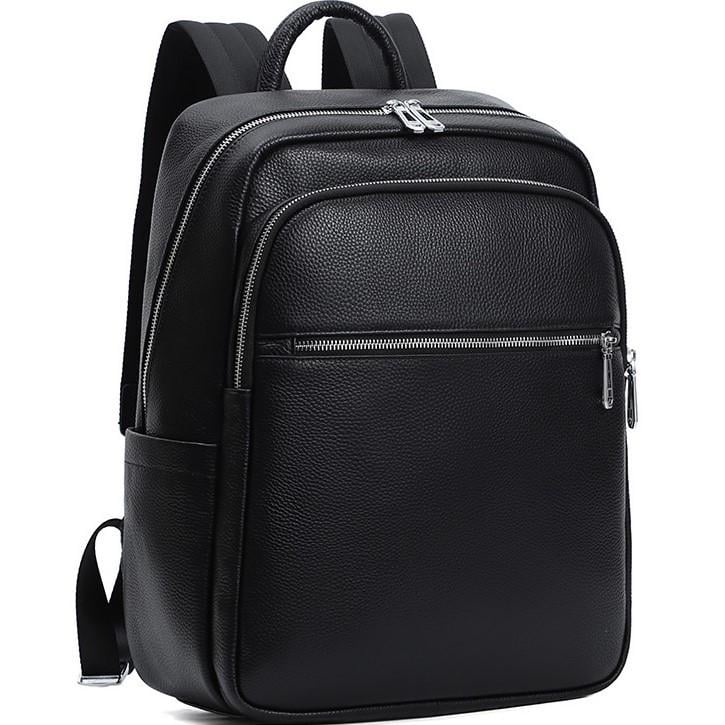 Рюкзак для ноутбука и документов Tiding Bag кожаный Черный (GLD-2194)