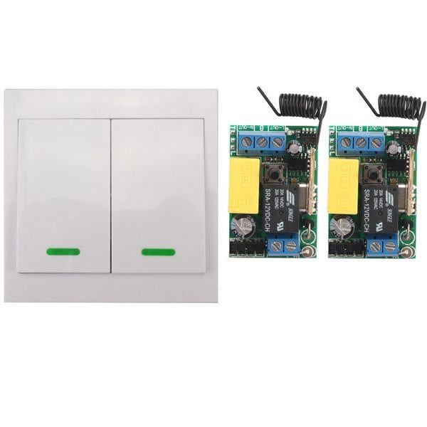 Комплект два вимикачі з пультом управління у вигляді настінного вимикача на дві клавіші 220В - фото 1 Комплект два вимикачі з пультом управління у вигляді настінного вимикача на дві клавіші 220В - фото 1