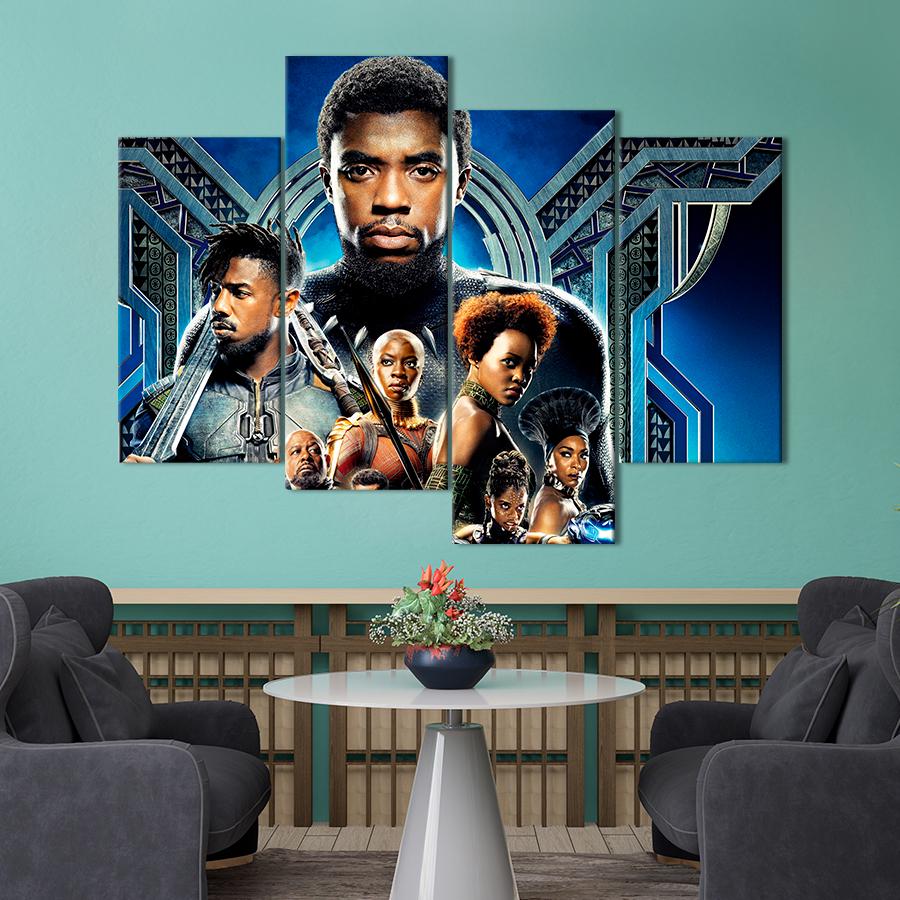 Настінний декор Герої Ваканди з фільму Чорна пантера 89x56 см (A34-4)