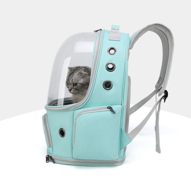 Рюкзак для перенесення домашніх тварин CosmoPet CP-52 з ілюмінатором 35x28x43 см Turquoise (3_04845) - фото 4 Рюкзак для перенесення домашніх тварин CosmoPet CP-52 з ілюмінатором 35x28x43 см Turquoise (3_04845) - фото 4