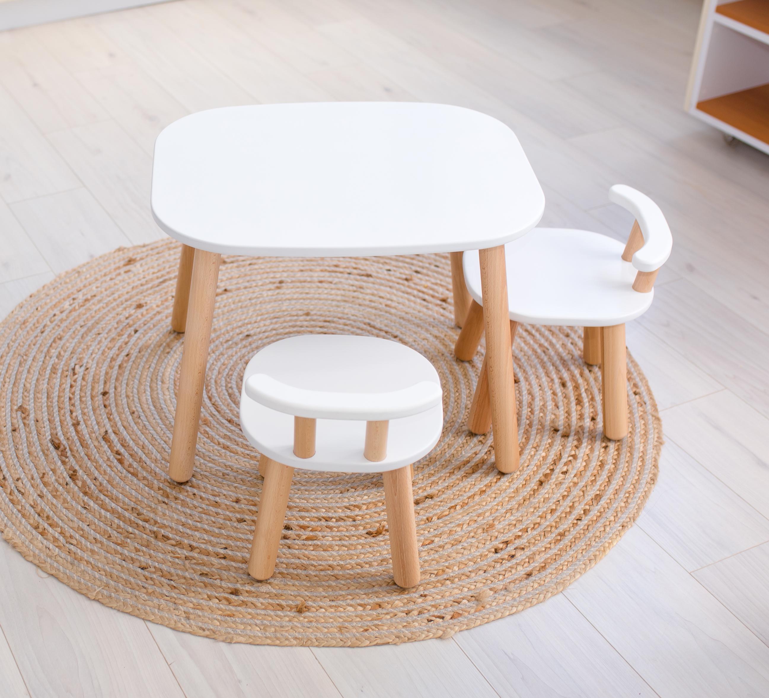 Детский столик и два стула Tatoy из бука белые для детей 2-4 лет (5a3672c0) - фото 4 Детский столик и два стула Tatoy из бука белые для детей 2-4 лет (5a3672c0) - фото 4