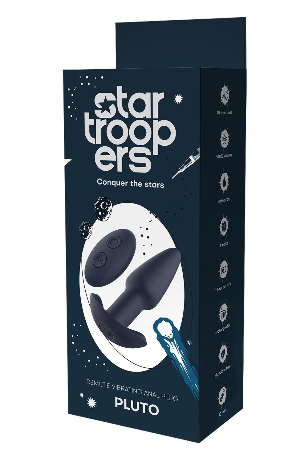 Анальная вибрирующая пробка Dream Toys Startroopers Pluto с пультом управления Черный (DT22140)