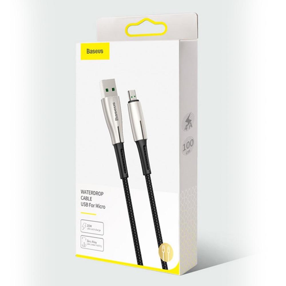 Кабель Baseus Waterdrop Cable USB For Micro 4A 1 м Black - фото 2