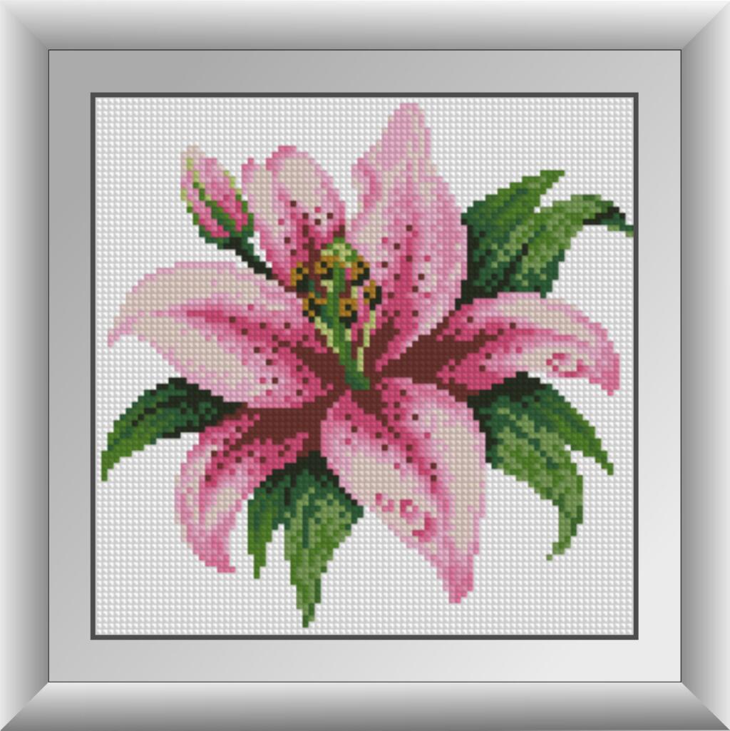 Алмазная мозаика Dream Art Розовая лилия 22x22 см (DA.30285)