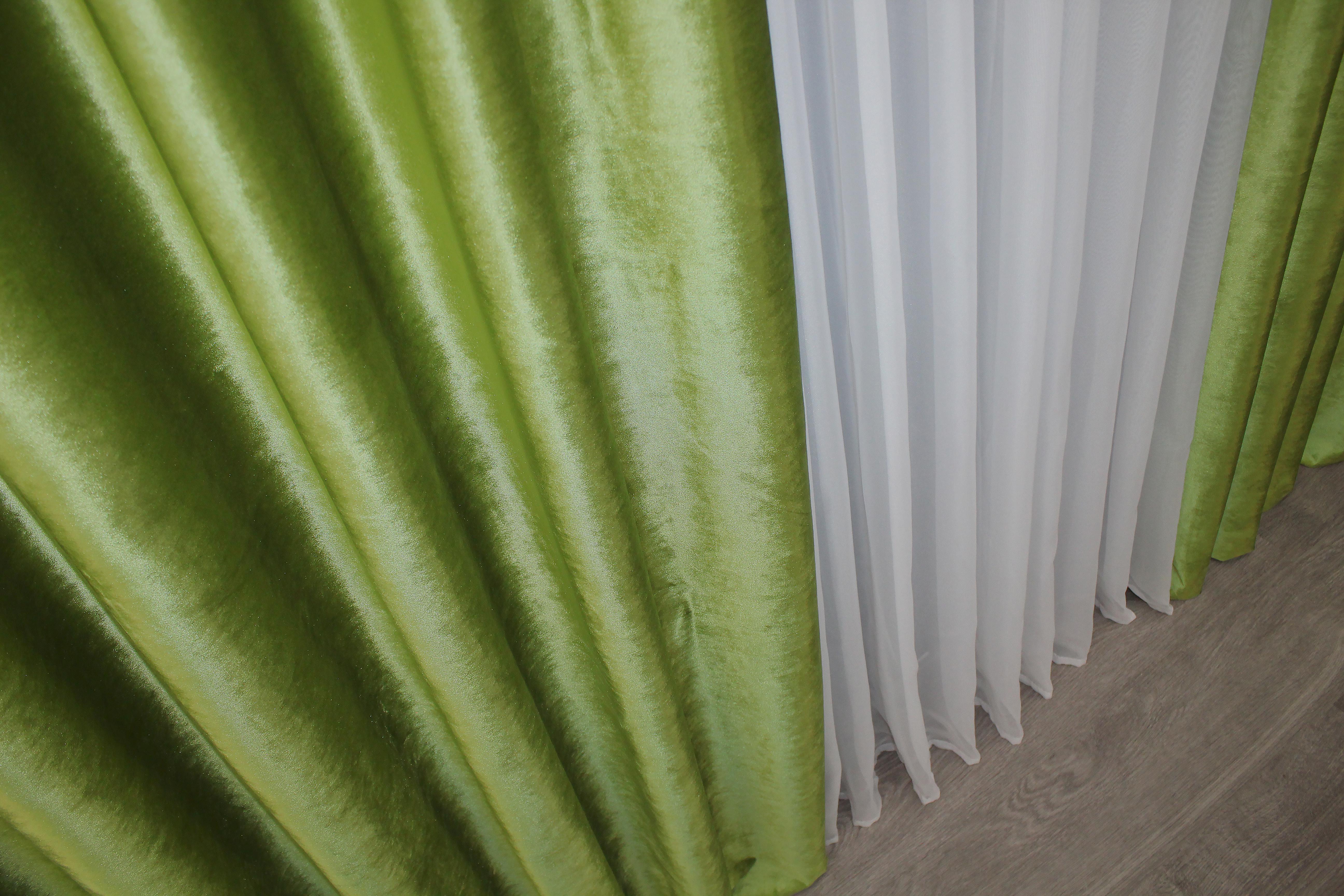 Комплект штор VR-Textil № 902ш оксамит 100х280 см 2 шт. Салатовий (31-806) - фото 10 Комплект штор VR-Textil № 902ш оксамит 100х280 см 2 шт. Салатовий (31-806) - фото 10