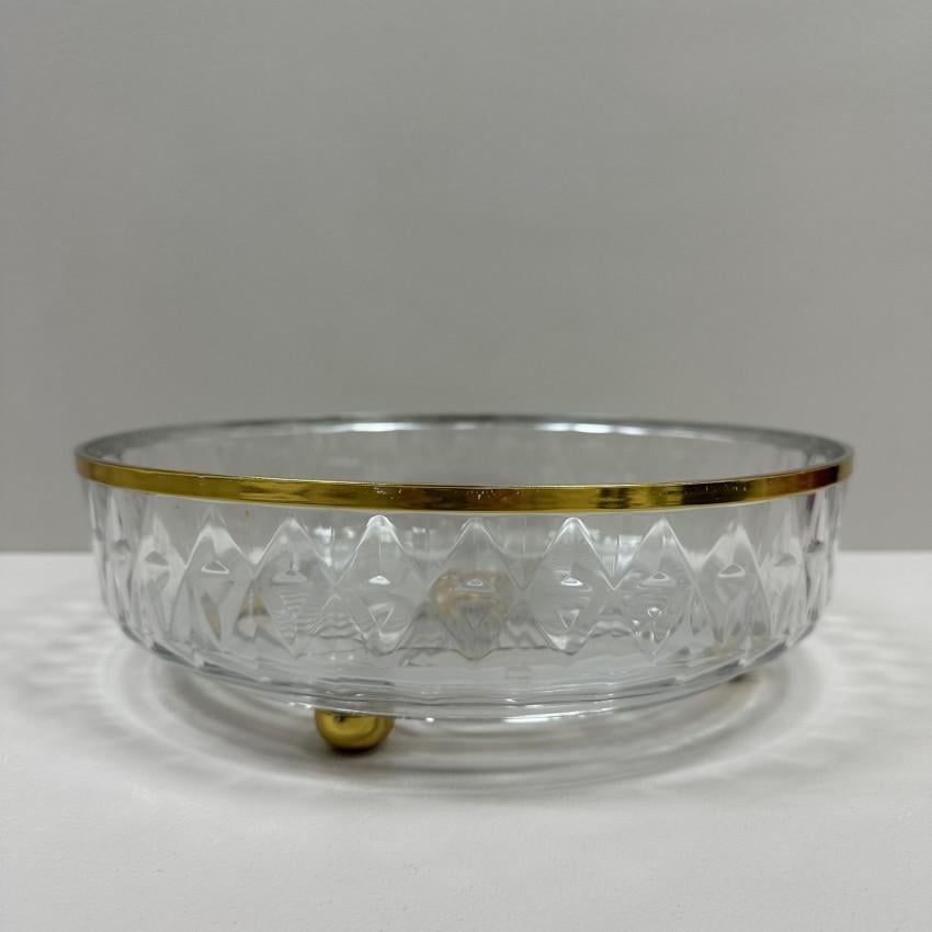 Блюдо-фруктовица LED TWIST CLEAR GOLD поворотное Limited Edition B100076 27,2х8 см Прозрачный с золотым