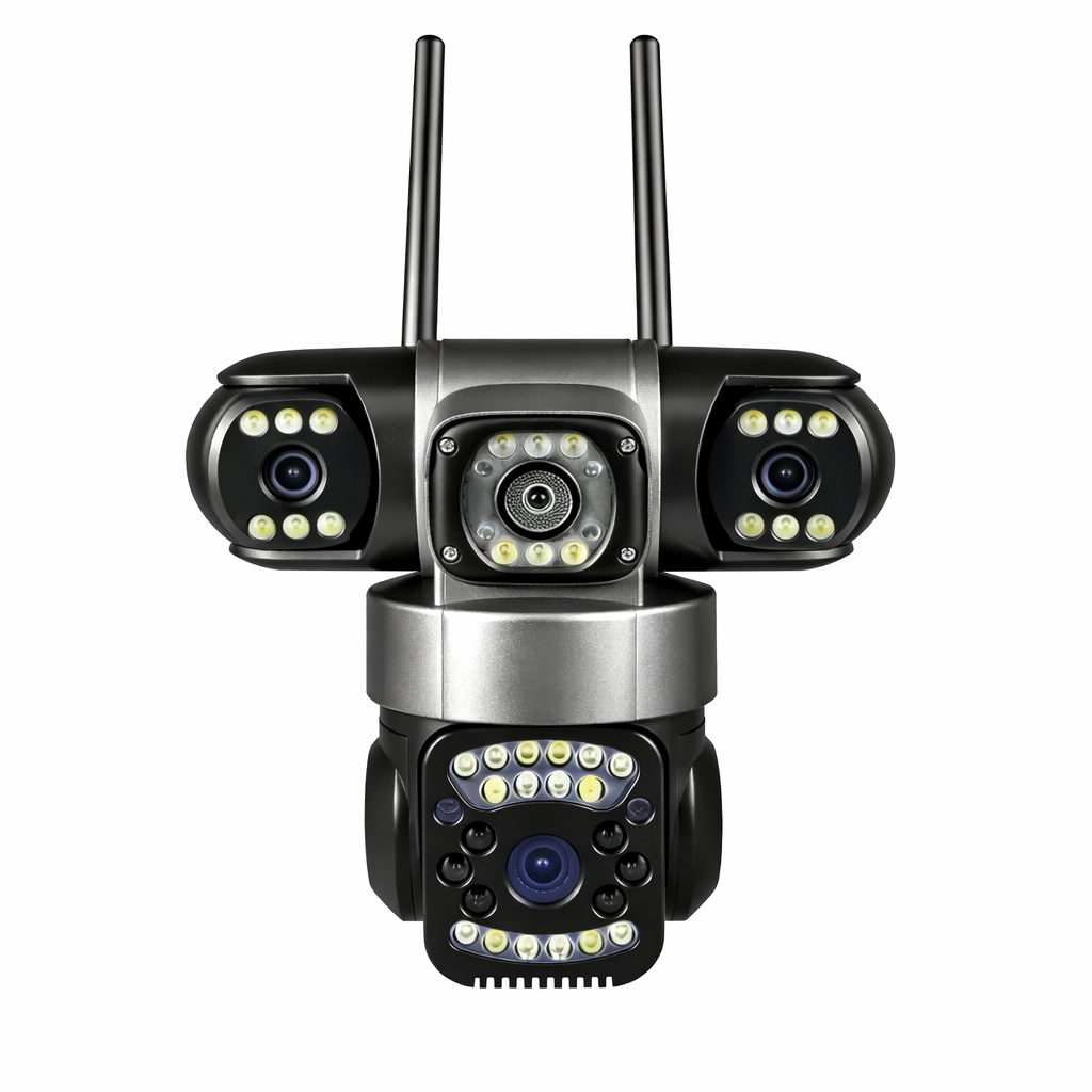 Камера видеонаблюдения уличная Wi-Fi PTZ 15MP 4K с тремя объективами и тройным экраном/двусторонним аудио 355° (WF380)