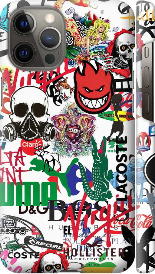 Чехол на iPhone 12 Pro Max Many different logos (4022m-2054-42517)