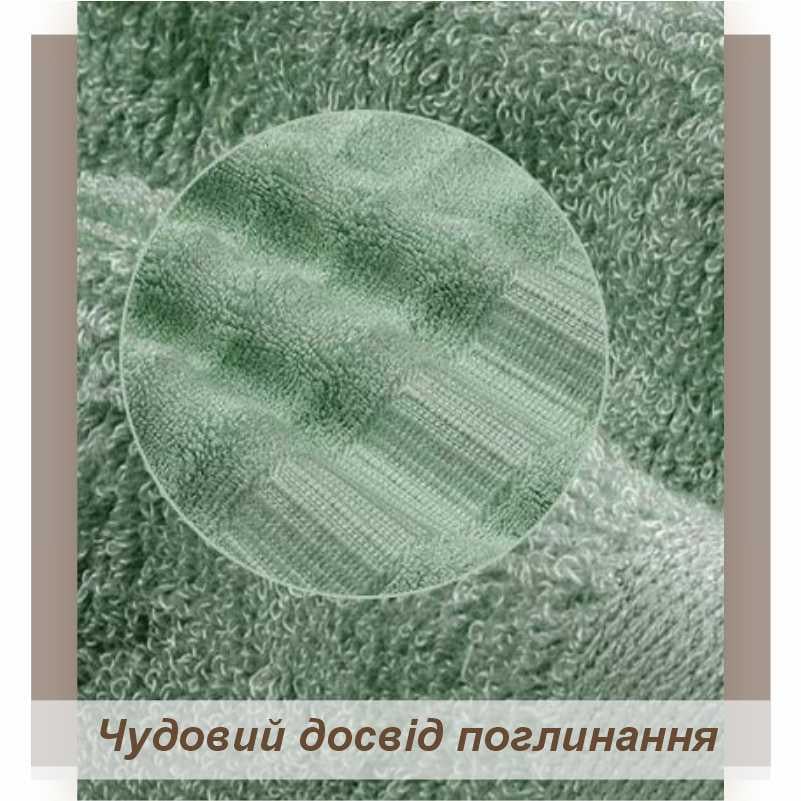 Набор полотенец бамбуковых 3 шт. Зеленый (701404) - фото 5