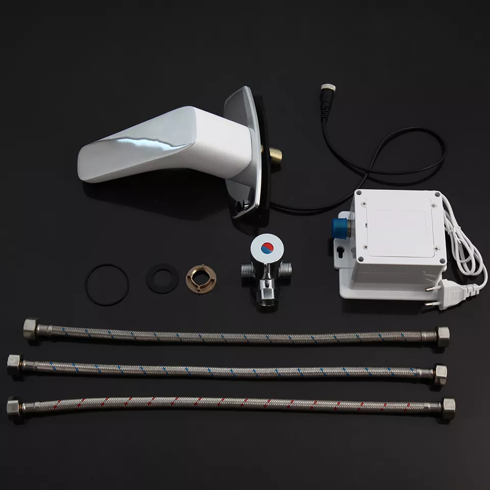 Змішувач для раковини у ванну дизайнерський хромований змішувач із сенсором сенсорний Білий - фото 5