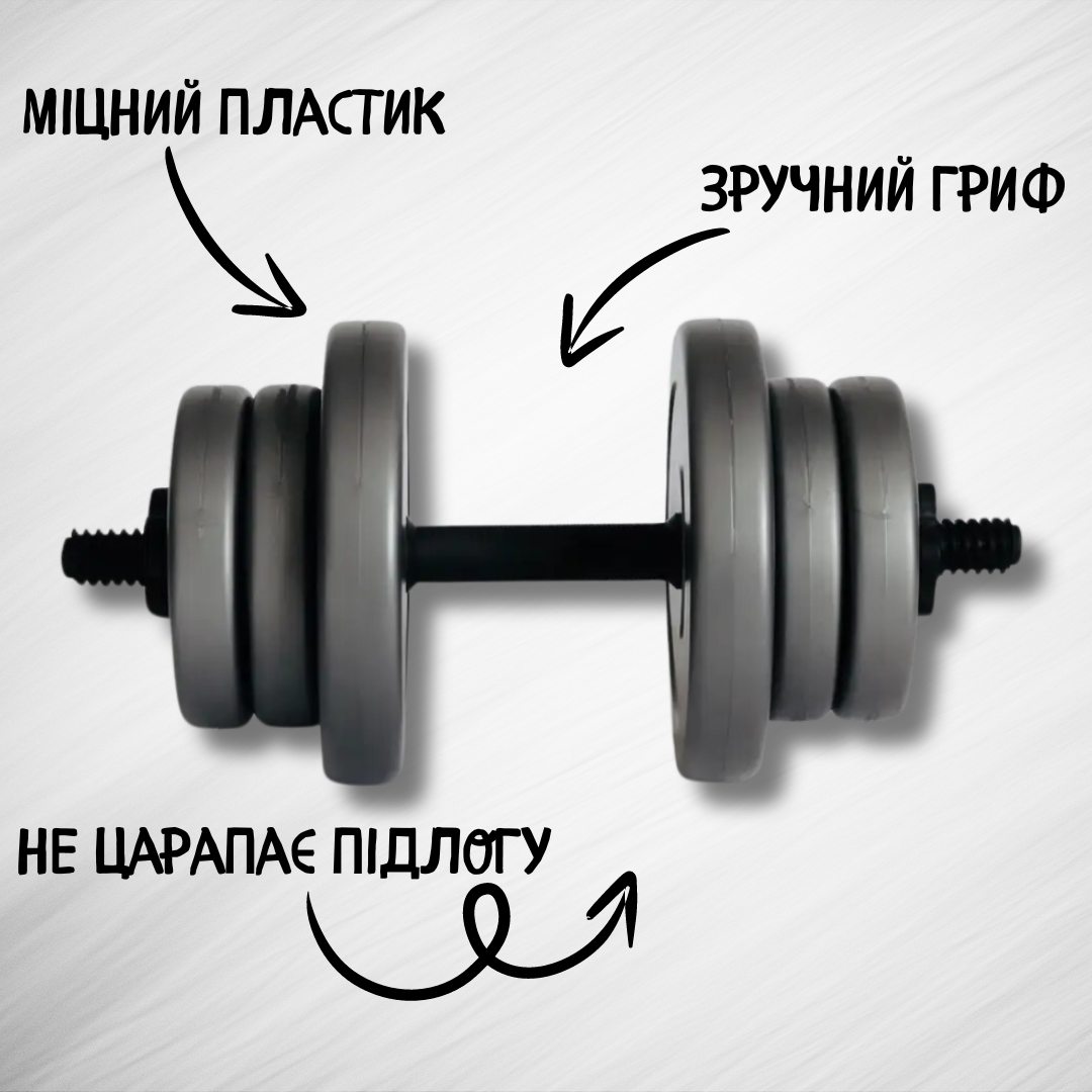 Гантели 2х10 кг Grey (2230353809) - фото 3 Гантели 2х10 кг Grey (2230353809) - фото 3
