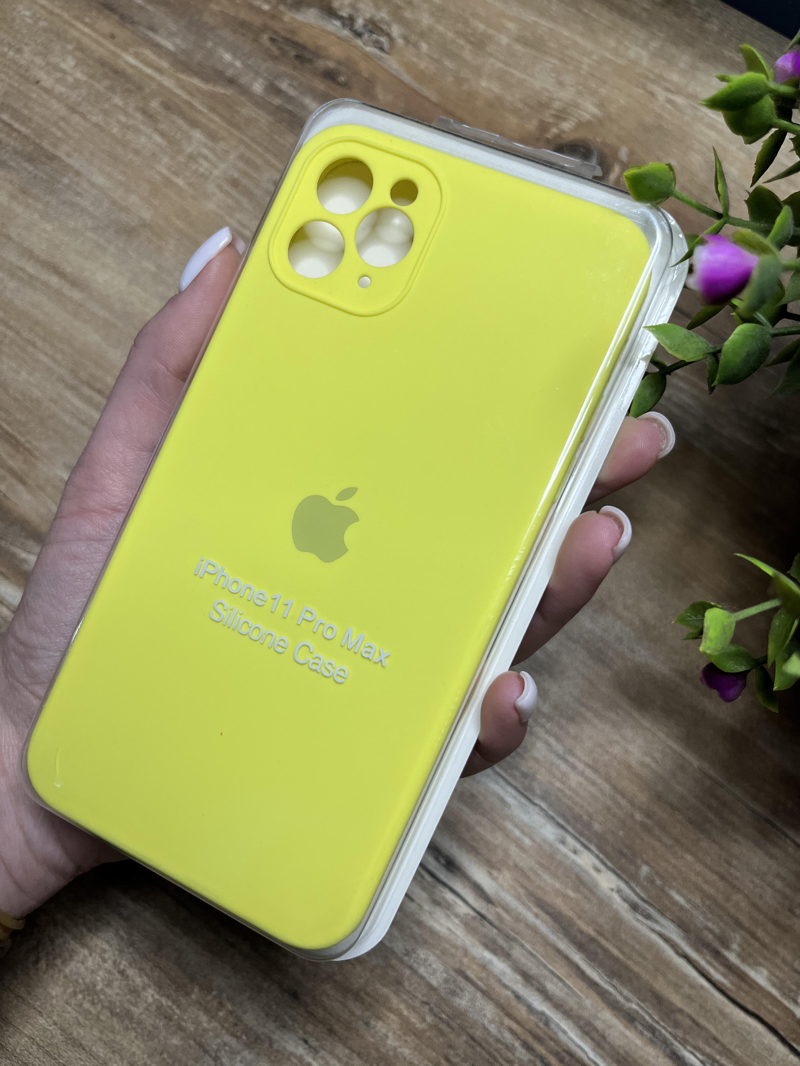 Чохол накладка на iPhone (Айфон) 11 pro max квадратні борти silicone case full camera на apple