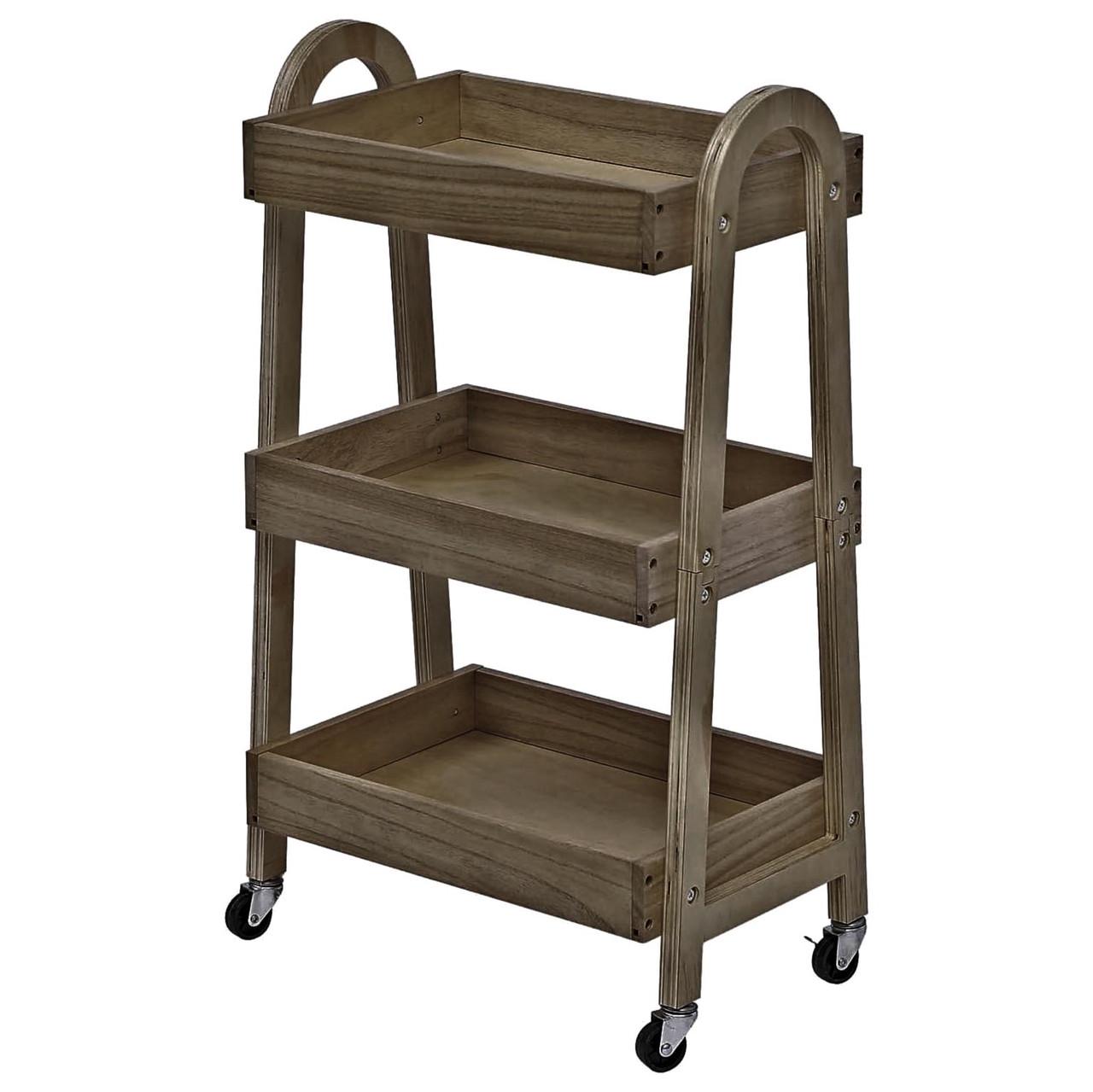 Этажерка для ванной из дерева на колесиках Талинар Палисандр (АБТ-010002)