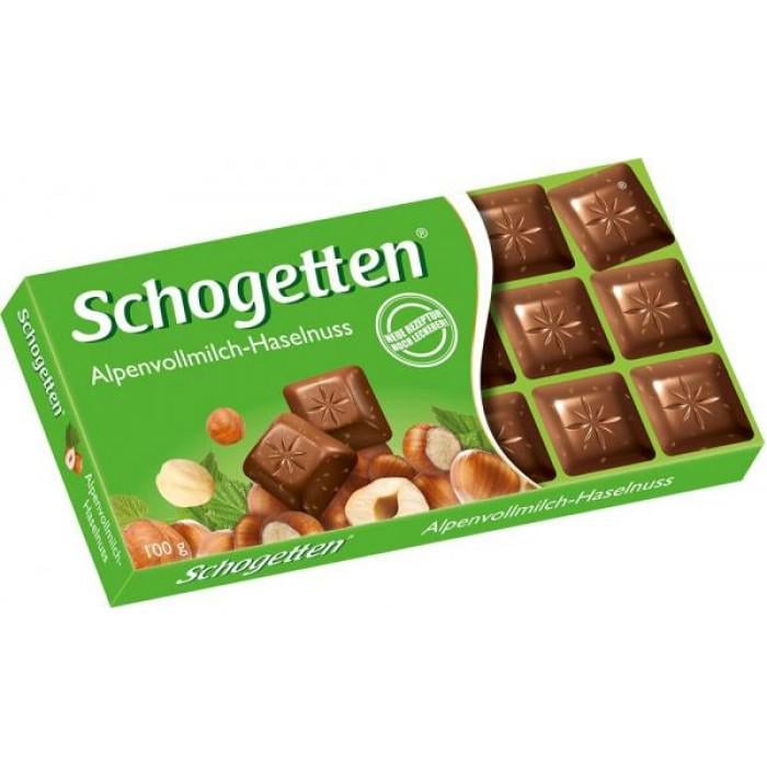 Шоколад Schogetten Альпійський молочний з лісовими горіхами 100 г (851001)